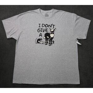 DOM Mens I Don't Give A Donkey Rat Graphic T-Shirt Gray 2XL Humor Tee